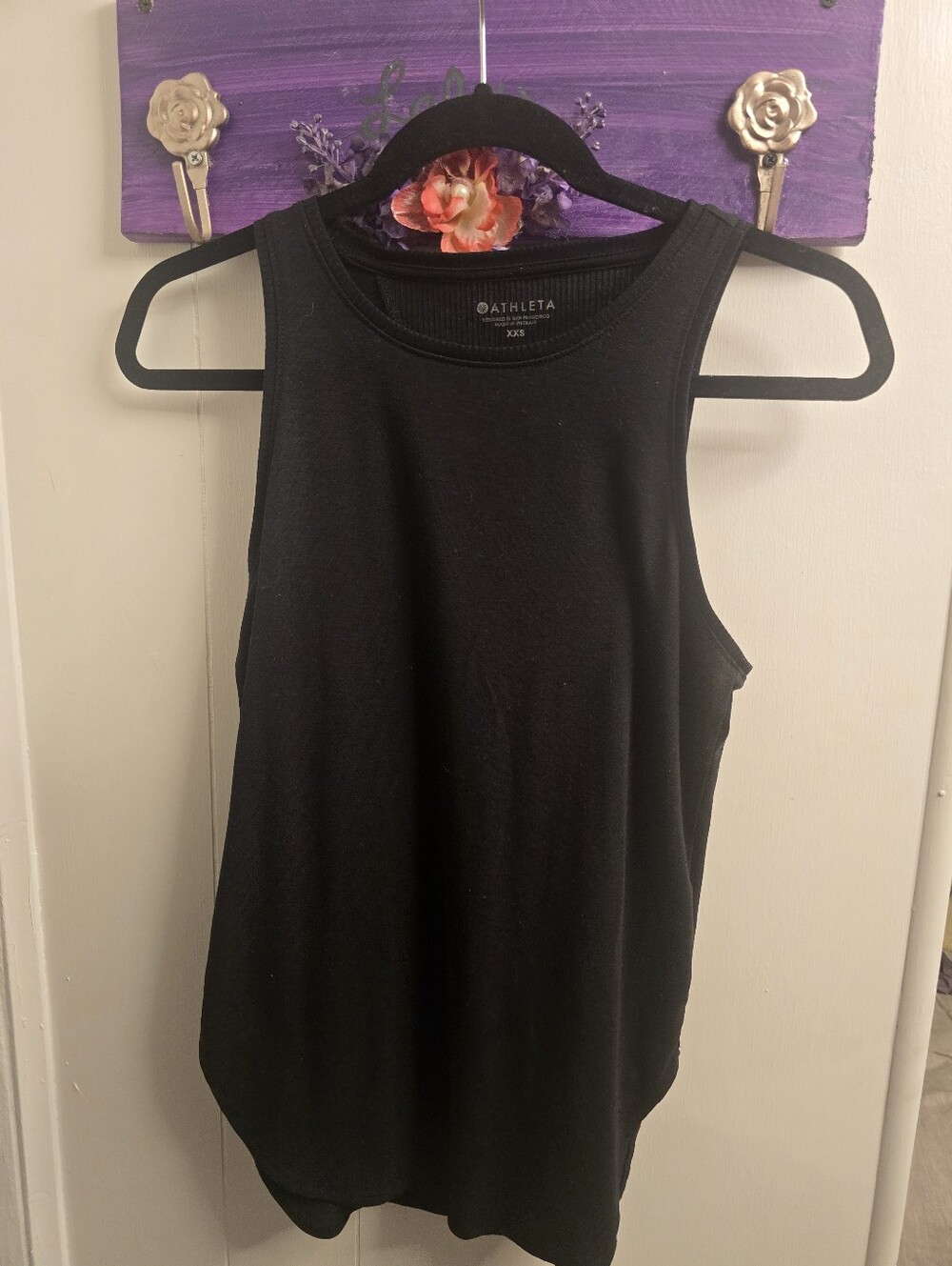 Athleta Black Soft Modal Blend Tank Top XXS Longline Sleeveless